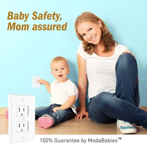  [아마존베스트]ModaBebis Baby Outlet Covers, Universal Self-Closing Electrical Outlet Cover, Extra Safe Child Safety Guards Wall...