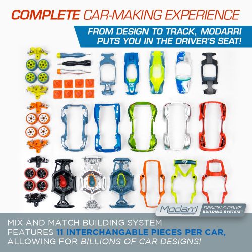 Modarri Delux 3 Pack Build Your Car Kit Toy Set (S1,X1,T1) - Ultimate Toy Car: Make Your Own Car Toy - For Thousands of Designs - Real Steering and Suspension - Educational Take Ap