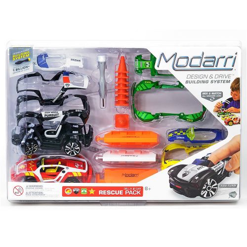  Modarri Rescue Vehicle Building Toys | Ultimate Toy Car Building Kit | STEM Toys | Best Kids Toys | Design Build and Drive Your own Toy car | Police Car Ranger Rescue