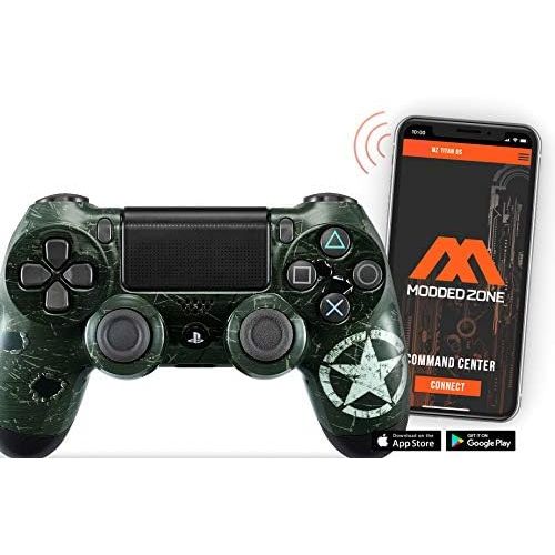  ModdedZone WW2 PS4 PRO Rapid Fire Custom Modded Controller 40 Mods for All Major Shooter Games Fortnite, Auto Aim, Quick Scope Sniper Breath & More (CUH-ZCT2U)