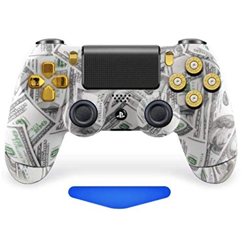  By      ModdedZone Money Bullets Ps4 Custom UN-MODDED Controller Real Shot Gun Thumbsticks and 9mm Bullet Buttons Exclusive Design