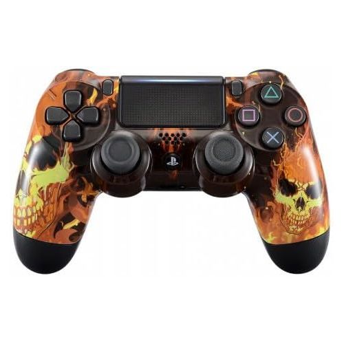  ModdedZone Fire Skulls PS4 PRO Rapid Fire Custom Modded Controller 40 Mods for All Major Shooter Games, Fortnite, Auto Aim, Quick Scope Sniper Breath and More (CUH-ZCT2U)