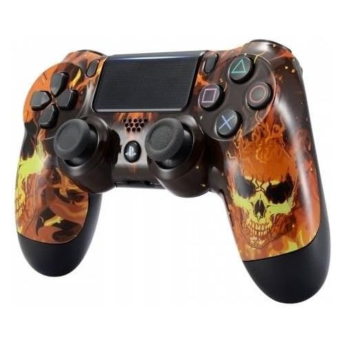  ModdedZone Fire Skulls PS4 PRO Rapid Fire Custom Modded Controller 40 Mods for All Major Shooter Games, Fortnite, Auto Aim, Quick Scope Sniper Breath and More (CUH-ZCT2U)