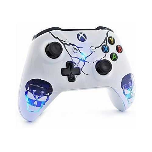  ModdedZone Skulls White Xbox One S Rapid Fire Custom Modded Controller 40 Mods for All Major Shooter Games, Auto Aim, Quick Scope, Auto Run, Sniper Breath, Jump Shot, Active Reload & More (wi