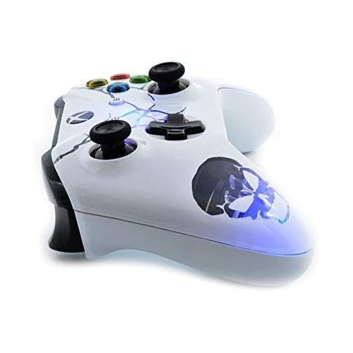  ModdedZone Skulls White Xbox One S Rapid Fire Custom Modded Controller 40 Mods for All Major Shooter Games, Auto Aim, Quick Scope, Auto Run, Sniper Breath, Jump Shot, Active Reload & More (wi