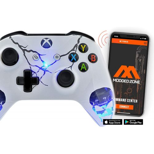  ModdedZone Skulls White Xbox One S Rapid Fire Custom Modded Controller 40 Mods for All Major Shooter Games, Auto Aim, Quick Scope, Auto Run, Sniper Breath, Jump Shot, Active Reload & More (wi