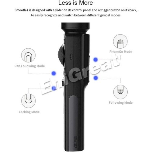  Modenny 4 3-Axis Handheld Smartphone Gimbal Stabilizer for XS XR X 8Plus 8 7Plus 7 Samsung S9 S8 S7 & Action Camera