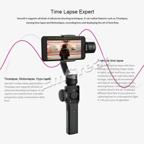  Modenny 4 3-Axis Handheld Smartphone Gimbal Stabilizer for XS XR X 8Plus 8 7Plus 7 Samsung S9 S8 S7 & Action Camera