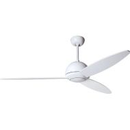 Modern Fan PLU-GW Plum Gloss White Outdoor 52 Ceiling Fan with PLU-BL-52-WH Blades