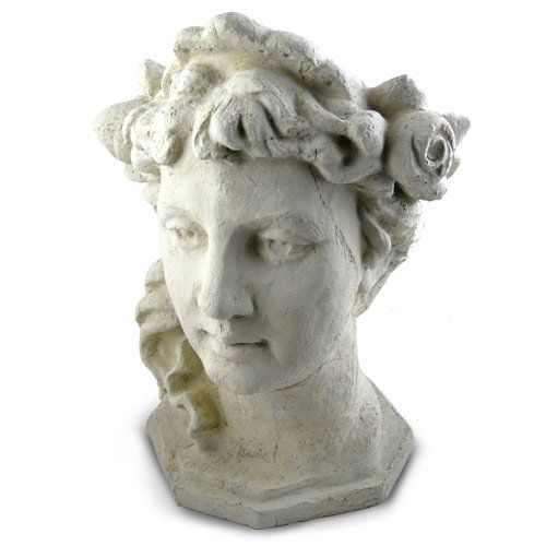  Modern Artisans Garden Goddess Outdoor Head Planter, 17-Inch Fine Cast Concrete, American Made