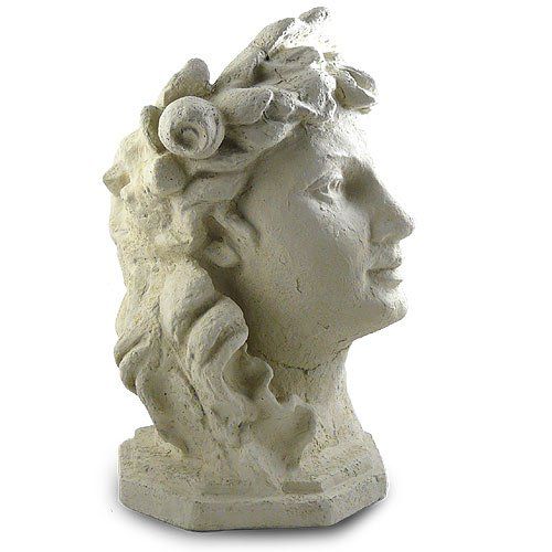  Modern Artisans Garden Goddess Outdoor Head Planter, 17-Inch Fine Cast Concrete, American Made