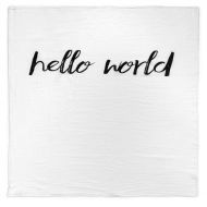 Modern Burlap Organic Cotton Muslin Swaddle Blanket - Hello World