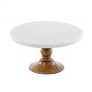 Modern Decor Wood Marble Cake Stand 10 W, 5 H 94520 by