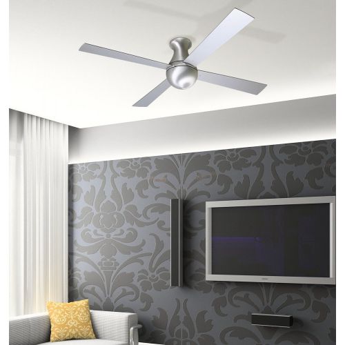  52 Modern Fan Aluminum Finish Ball Hugger Ceiling Fan