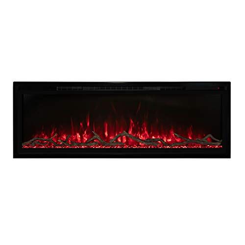  Modern Flames Spectrum Series Slimline Wall Mount/Built-in Electric Fireplace (SPS-50B), 50-Inch