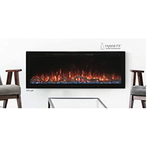  Modern Flames Spectrum Slimline Reliable Electric Fireplace Customizable Hybrid-FX Flame LED Light Ambience Remote Controlled 60 Inch