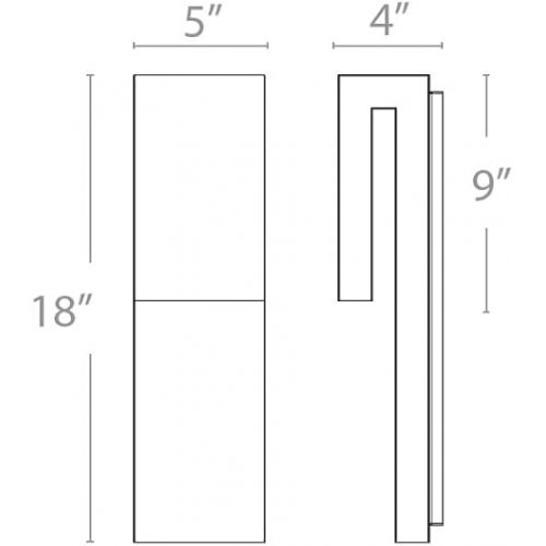  Modern Forms Double Down LED Indoor or Outdoor Wall Light 3000K in Graphite