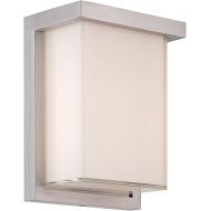 Modern Forms Ledge 8in LED Indoor or Outdoor Wall Light 3000K Warm White Color Temperature in Brushed Aluminum