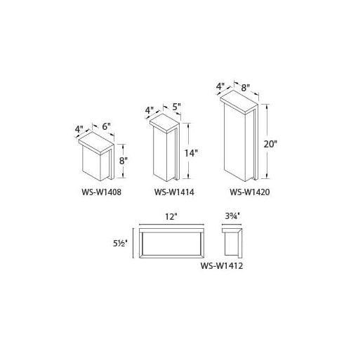  Modern Forms Ledge 8in LED Indoor or Outdoor Wall Light 2700K in Black