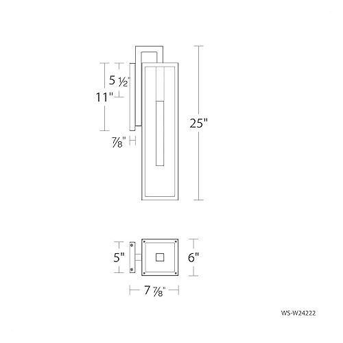  Modern Forms Cambridge 25in LED Indoor or Outdoor Wall Light 3000K in Black