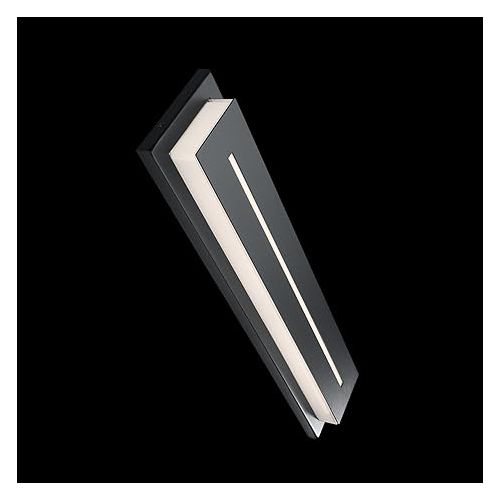  Modern Forms Midnight 26in LED Indoor or Outdoor Wall Light 3-CCT Color Temperature Adjustable 3000K-3500K-4000K Set to 4000K in Black