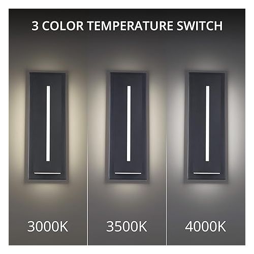  Modern Forms Midnight 36in LED Indoor or Outdoor Wall Light 3-CCT Color Temperature Adjustable 3000K-3500K-4000K Set to 4000K in Black