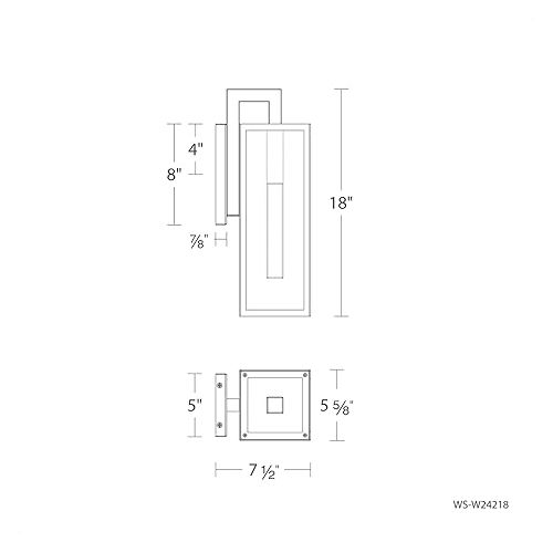  Modern Forms Cambridge 18in LED Indoor or Outdoor Wall Light 3000K in Black