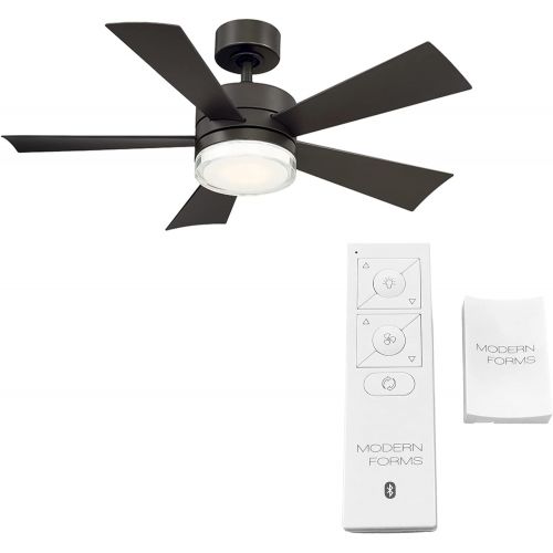  [아마존베스트]Modern Forms Wynd Indoor/Outdoor 5-Blade Smart Ceiling Fan 42in Bronze with 2700K LED Light Kit and Wall Control works with iOS/Android, Alexa, Google Assistant, Samsung SmartThings, and Ecobee