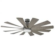 Modern Forms FR-W1815-60L-GHWG Windflower 60 12 Blade IndoorOutdoor Smart Fan with 6-Speed DC Motor and LED Light in Graphite. With IOSAndroid App