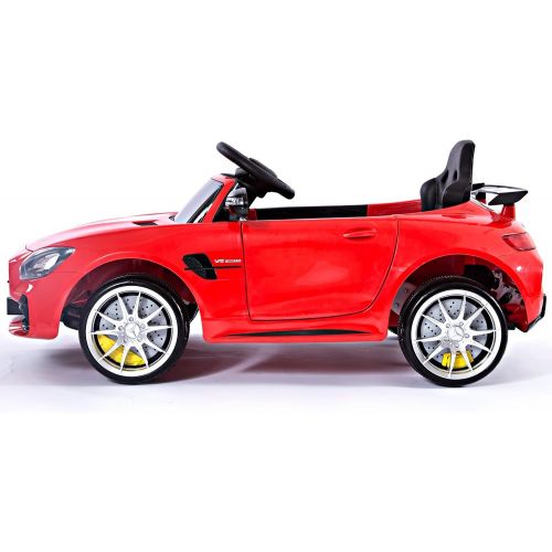  Modern-depo Mercedes Benz AMG GTR Electric Ride On Car With Remote Control For Kids | 12V Power Battery Official Licensed Kid Car To Drive With 2.4G Radio Parental Control Opening Doors Red