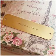 /ModernExpression Unique Bench Plaque - Original Brass Plate - Custom Brass Accessory - Available in Aluminum and Copper - Drilled Holes - Stamped Message