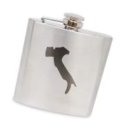 ModernGoodsShop Italy 6 Oz Flask, Stainless Steel Body, Handmade In Usa