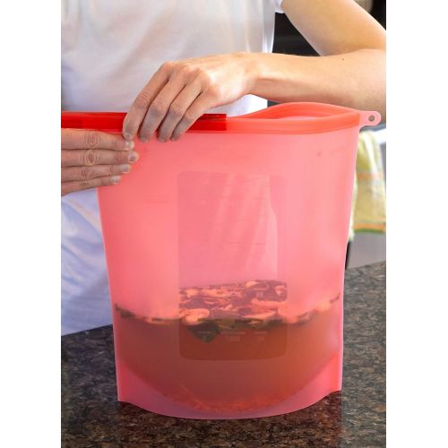  ModernKitchen Gallon Size Reusable Silicone Food Storage Bag - Freezer Bags (2pack)