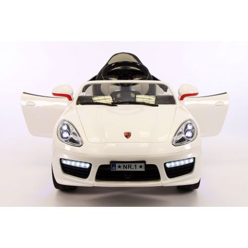  Moderno Kids Kiddie Roadster 12V Kids Electric Ride-On Car with RC Parental Remote | White