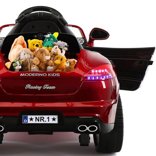  Moderno Kids 2019 Kids Car Ride On Toy Car 12V Battery Powered with Dining Table, Leather Seat, Remote
