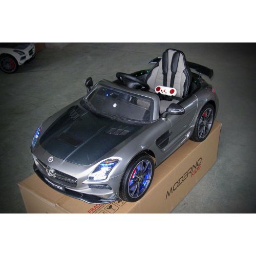  Moderno Kids Mercedes SLS AMG Final Edition 12V Kids Ride-On Car with Parental Remote | Gray Metallic