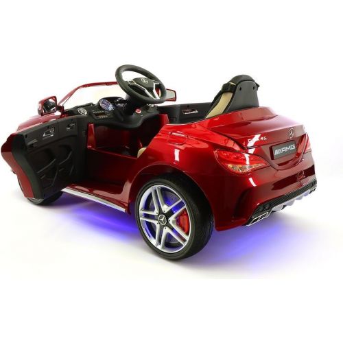 Moderno Kids 2018 12V Mercedes CLA45 Electric Powered Battery Operated LED Wheels Kids Ride on Toy Car with Parental Remote Control (Cherry Red)