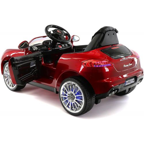  Moderno Kids Kiddie Roadster Children Ride-On Car RC Parental Remote 12V Battery Power LED Wheels Lights + 5 Point Seat Belt + MP3 Music Player + Baby Tray Table + Rubber Floor Ma