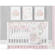 ModifiedTot Baby Girl Crib Bedding, Floral Crib Bedding, Watercolor Floral, Pink, Blush, Gold, Gray, Boho Crib Bedding, Floral Nursery