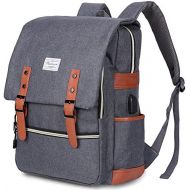 [아마존 핫딜] [아마존핫딜]Modoker Vintage Laptop Backpack for Women Men,School College Backpack with USB Charging Port Fashion Backpack Fits 15 inch Notebook (Grey)