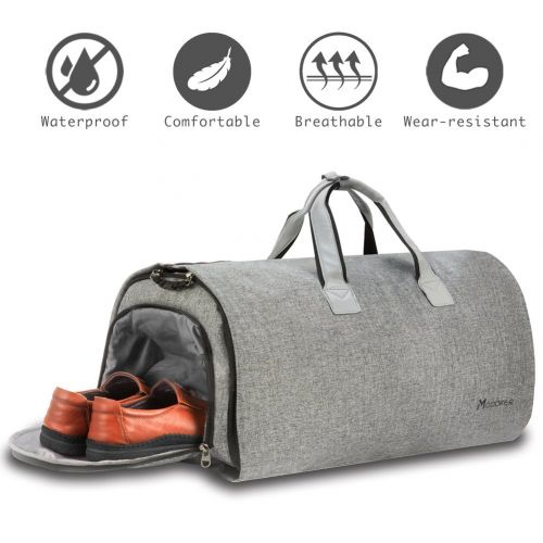  Convertible Garment Bag with Shoulder Strap, Modoker Carry on Garment Duffel Bag for Men Women - 2 in 1 Hanging Suitcase Suit Travel Bags