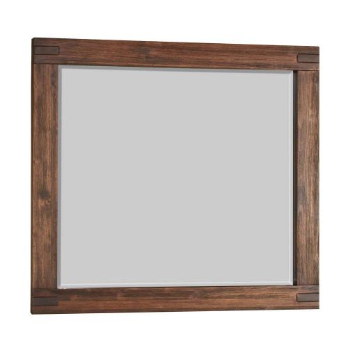  Modus Furniture 3F4183 Meadow Solid Wood Mirror, Brick Brown