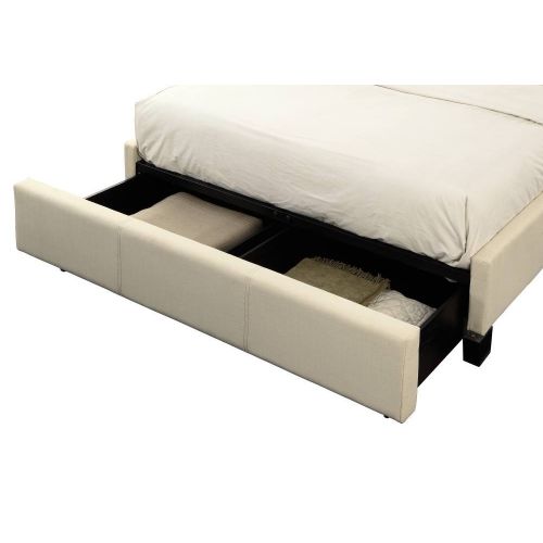  Modus Furniture 3Z45D620 Nailhead Patterned Platform Storage Bed Powder