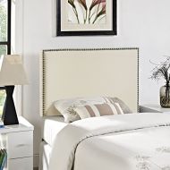 Modway Region Linen Fabric Upholstered Twin Headboard in Ivory with Nailhead Trim
