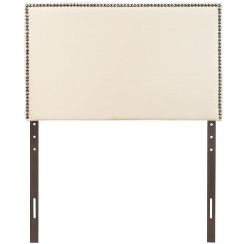  Modway Region Linen Fabric Upholstered Twin Headboard in Ivory with Nailhead Trim