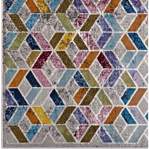  Modway R-1088A-46 Laleh Geometric Mosaic Area Rug, 4 x 6, Multicolor