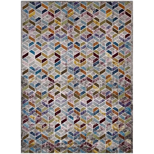  Modway R-1088A-46 Laleh Geometric Mosaic Area Rug, 4 x 6, Multicolor