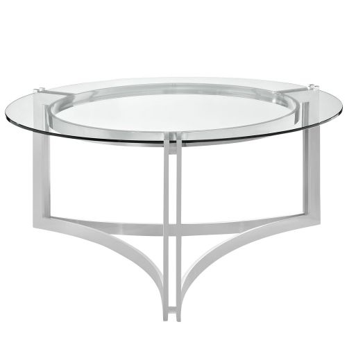  Modway Signet Stainless Steel Coffee Table in Silver