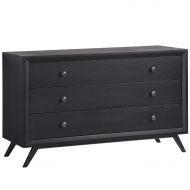 Modway Tracy Mid-Century Modern Wood Dresser in Black