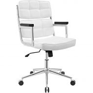 Modway Portray High-Back Upholstered Vinyl Modern Office Chair In White